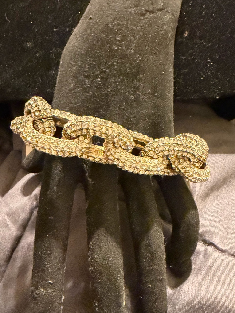 Purple by Miriam Haskell Gold Crystal Link Bracelet
